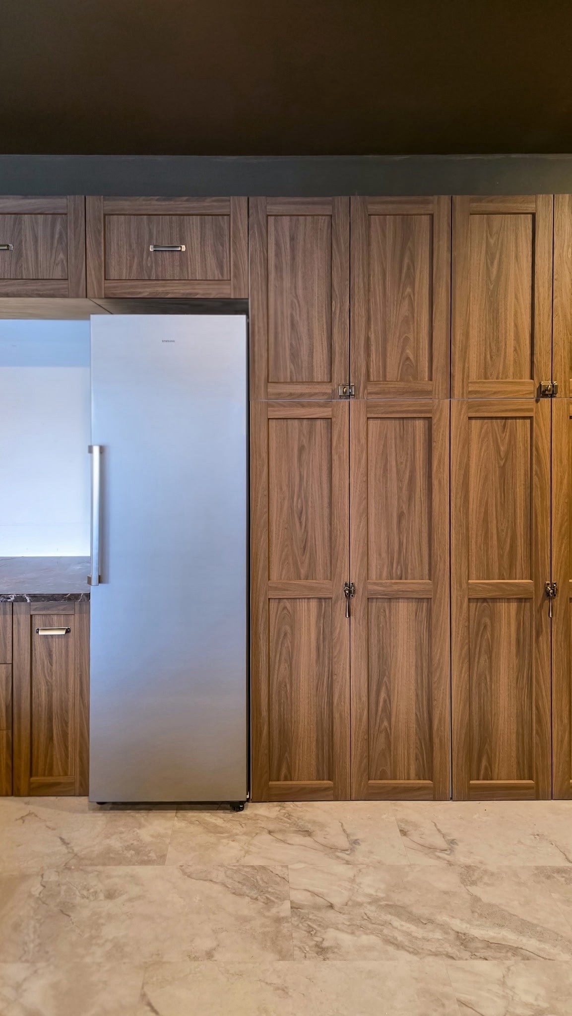 Project “finish downstairs” is slowly making progress, but I’m loving the way it’s coming together thanks largely in part to Ikea cabinets in a walnut color and the LVP flooring.