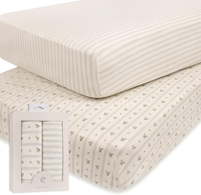 Ely's & Co. Crib Sheets, Baby Boy Fitted Crib Mattress Sheet Set, 2 Pack, 100% Jersey Knit Cotton... | Amazon (US)