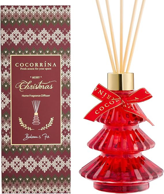 COCORRÍNA Reed Diffuser - Balsam & Fir 5.7 Fl.oz Diffuser with 8 Sticks, Christmas Reed Diffuser... | Amazon (US)