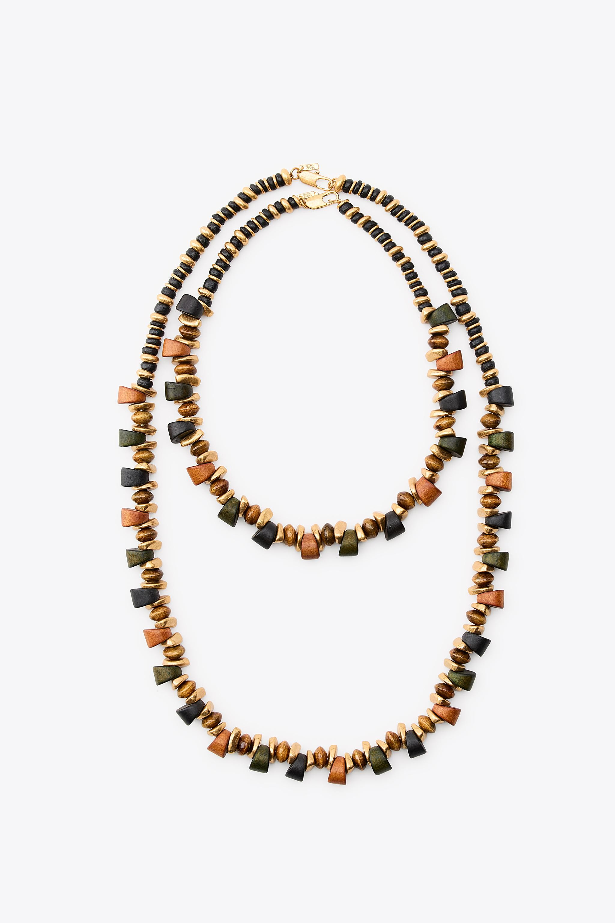 TWO-PACK OF WOODEN PIECE NECKLACES | Zara US