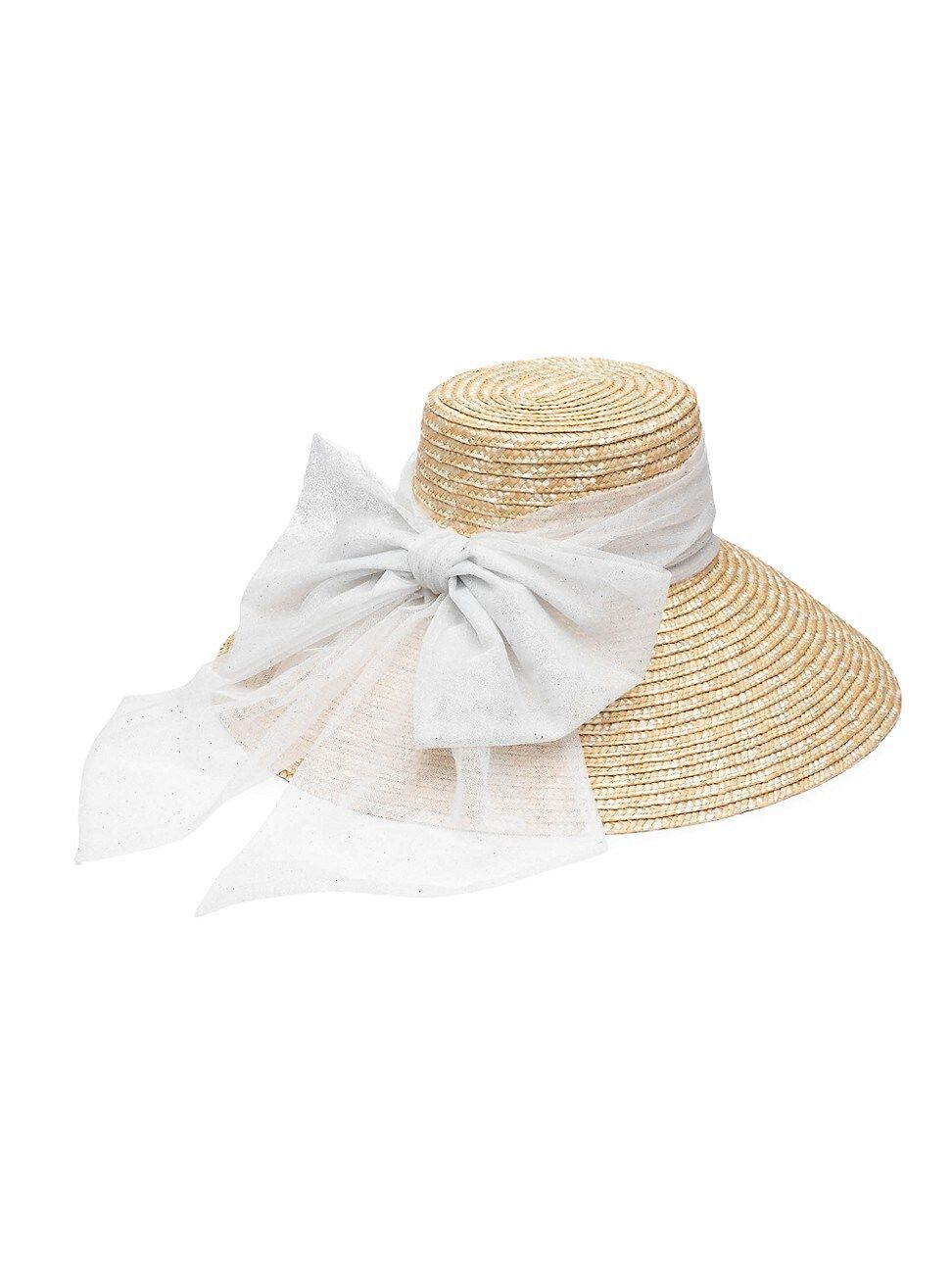 Eugenia Kim Women's Mirabel Sparkle Tulle Bow Straw Sun Hat - Natural | Saks Fifth Avenue