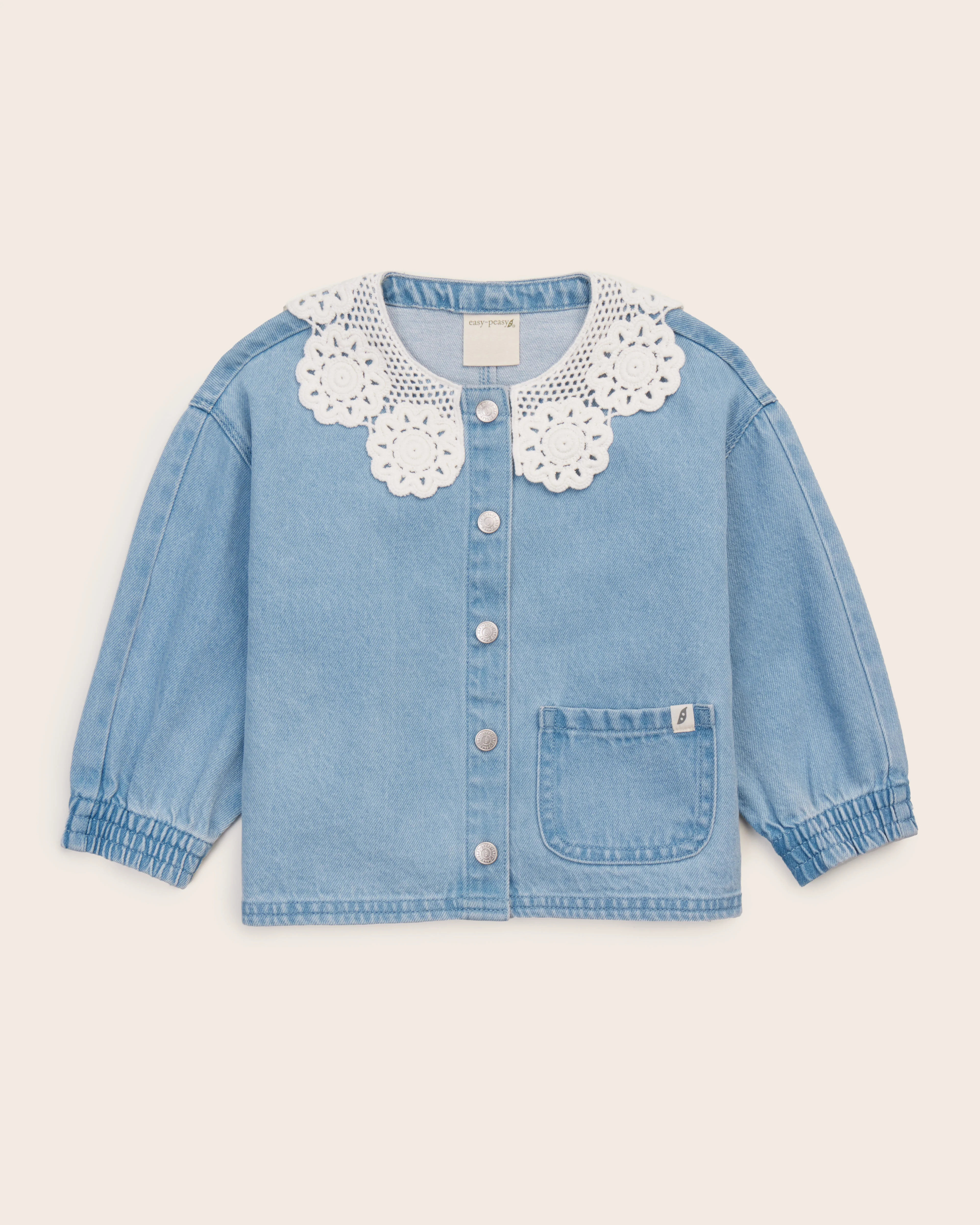 Eyelet Collar Denim Jacket | easy-peasy