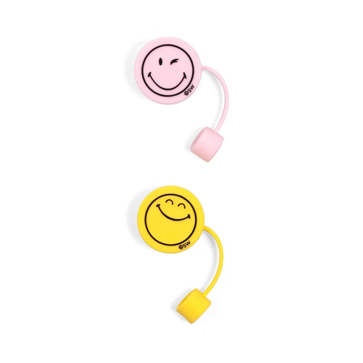 Yoobi SmileyWorld 2pk Straw Protector Pink/Yellow Smiley | Target