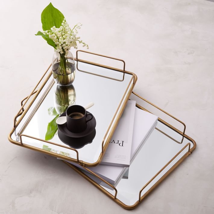 Fishs Eddy Gilded Cafe Mirror Tray | West Elm (US)