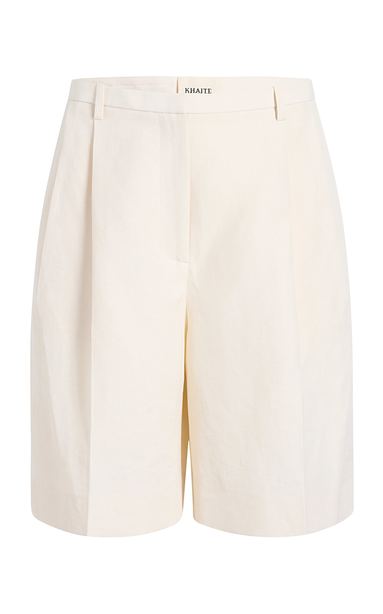 Khaite Ollie Knee-Length Linen-Blend Shorts - Moda Operandi | Moda Operandi (Global)