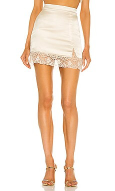 Camila Coelho Abrielle Mini Skirt in Champagne from Revolve.com | Revolve Clothing (Global)