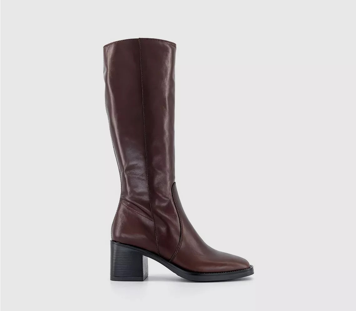 Karamel Knee High Block Heel Boots | Office Shoes (UK)