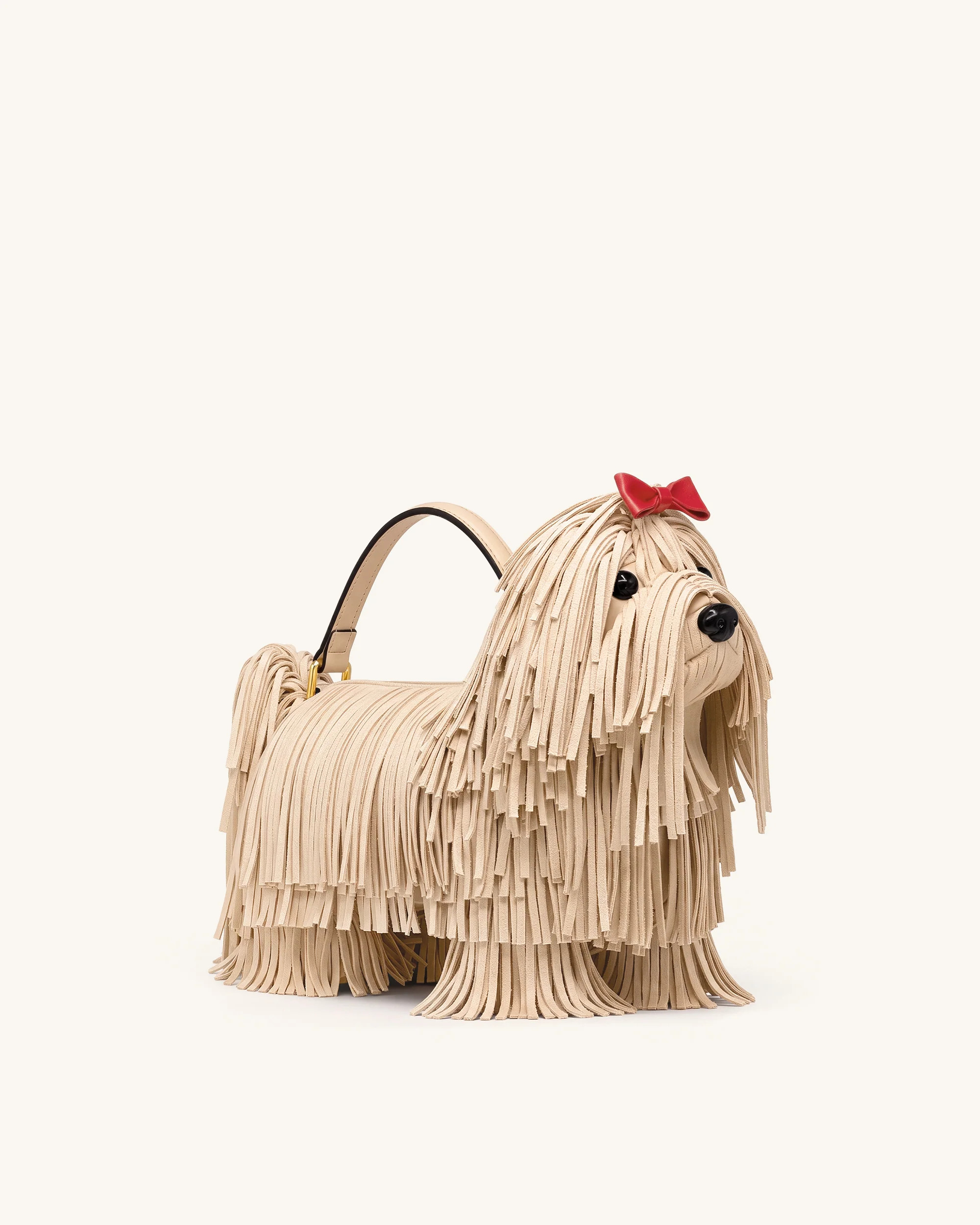 Coco Shaggy Dog Shaped Handle Bag - Apricot | JW PEI US