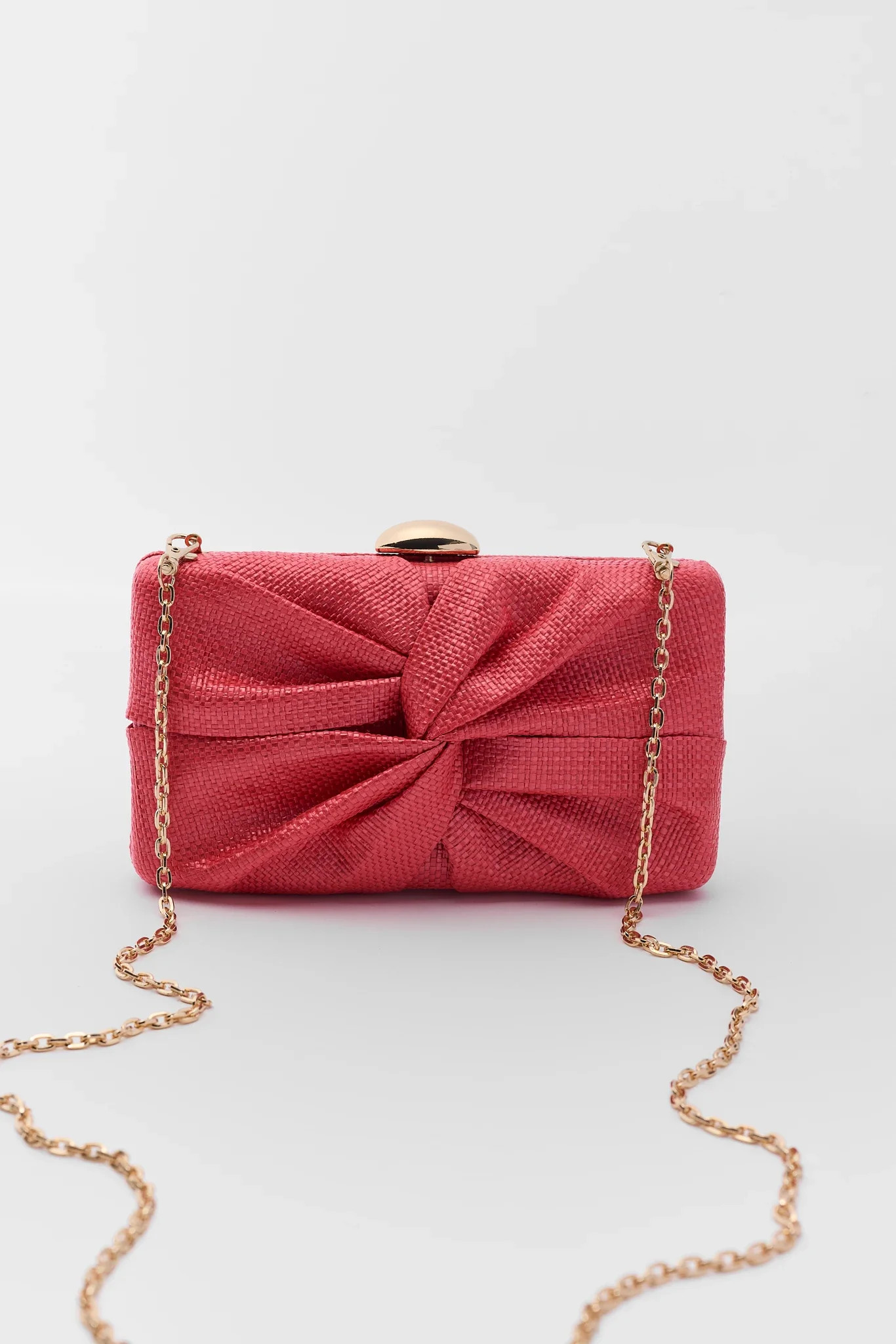 Pink Textured Knot Clutch | Avara