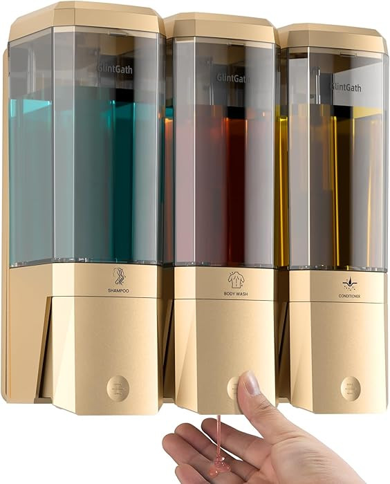 Shampoo and Conditioner Dispenser,Shower Dispenser 3 Chamber No Drill Shampoo Dispenser for Showe... | Amazon (US)
