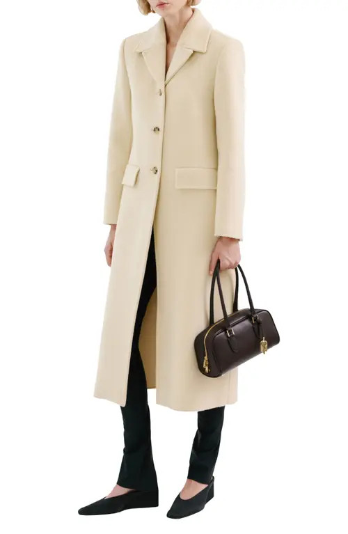 MANGO Wool Blend Coat in Vanilla at Nordstrom, Size Small | Nordstrom