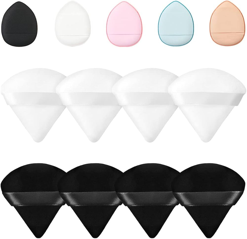 8 facial soft triangle puffs, 5 makeup mini puffs, wet and dry makeup tools, used for powder, min... | Amazon (US)