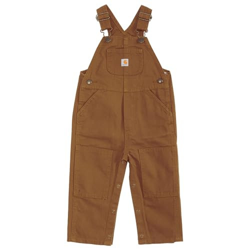 Carhartt Baby Boys' Canvas Bib Overalls, Carhartt Brown, 4T Toddler | Amazon (US)