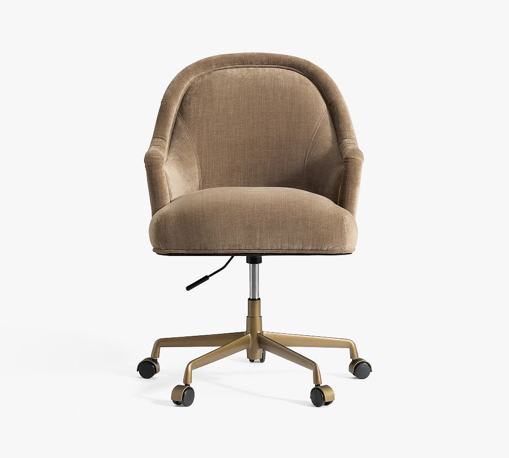 Edith Upholstered Swivel Desk Chair | Pottery Barn (US)