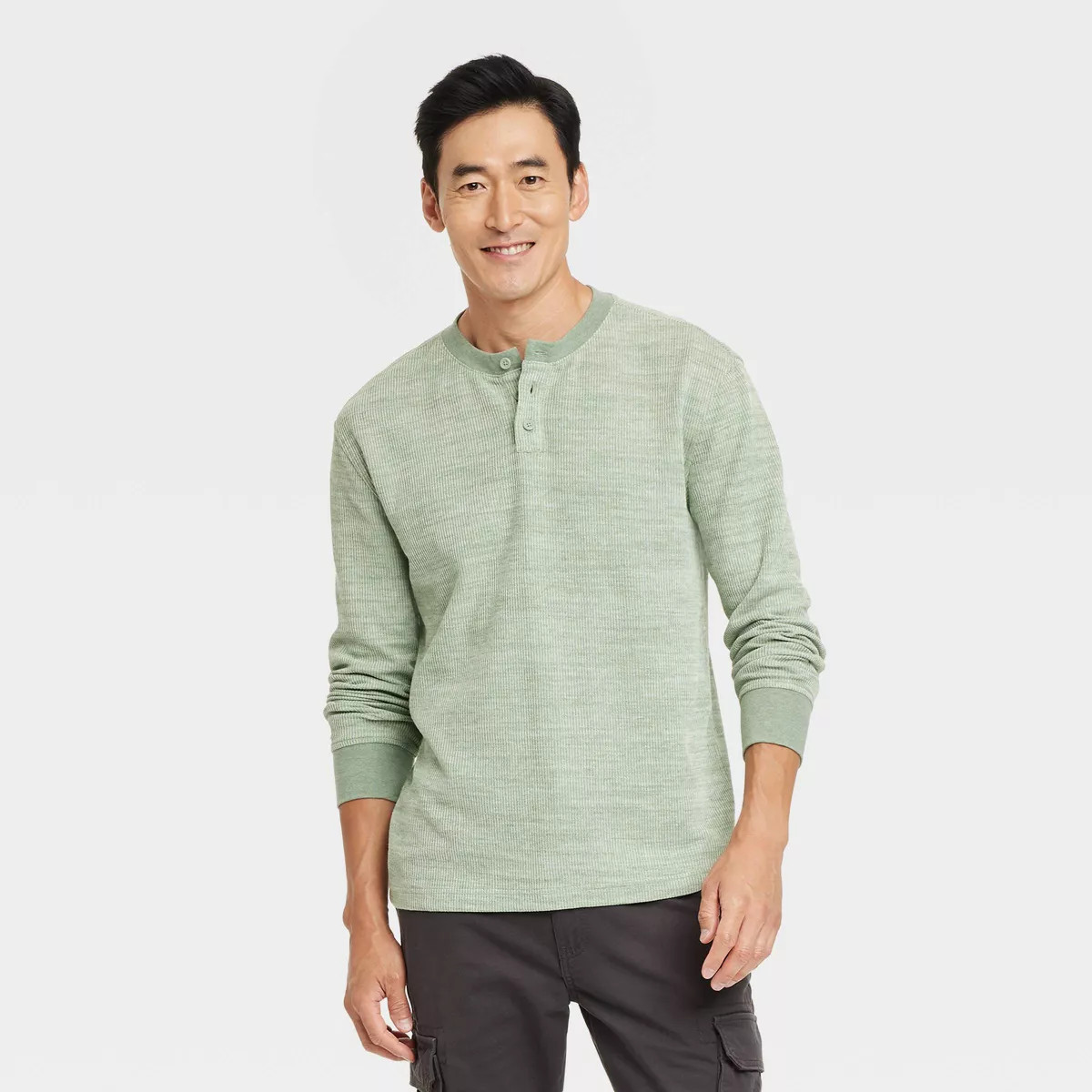 Men's Long Sleeve Textured Henley T-Shirt - Goodfellow & Co™ | Target