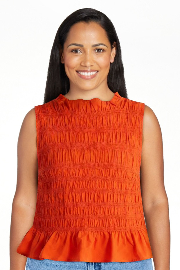 Free Assembly Women's and Women's Plus Smocked Peplum Sleeveless Cotton Top, Sizes X-4X | Walmart (US)