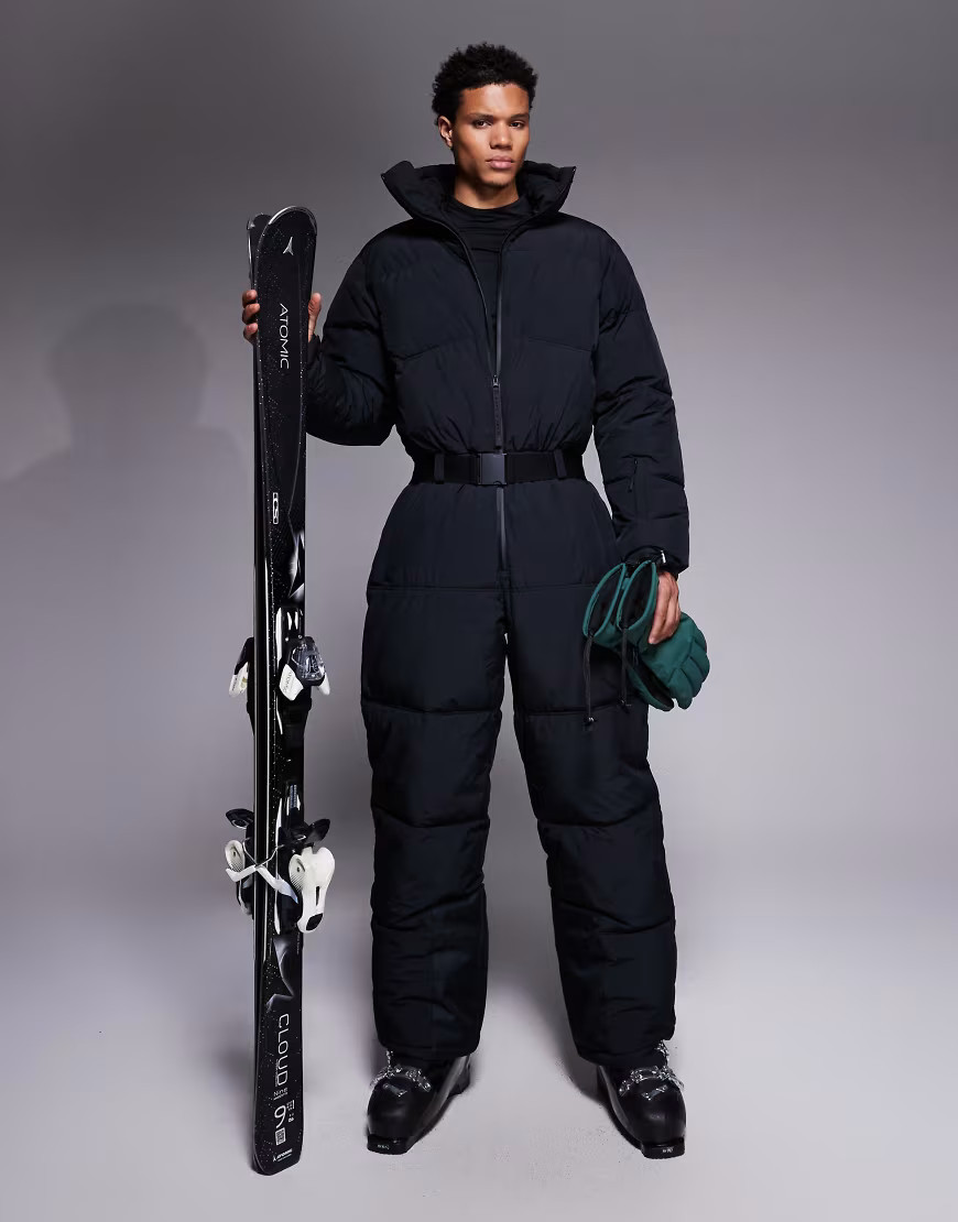 ASOS 4505 – Ski – Wasserabweisender, isolierter Skianzug in Schwarz mit Steppmuster | ASOS (Global)