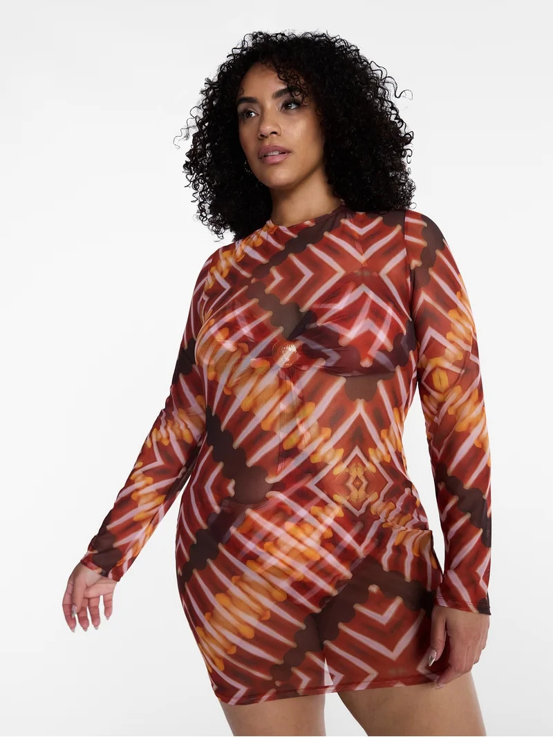 Hot Girl Summer by Megan Thee Stallion Women's and Women's Plus Thee Mesh Coverup Dress, Sizes XS... | Walmart (US)