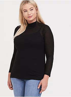 Black Turtleneck Long Sleeve Tee | Torrid