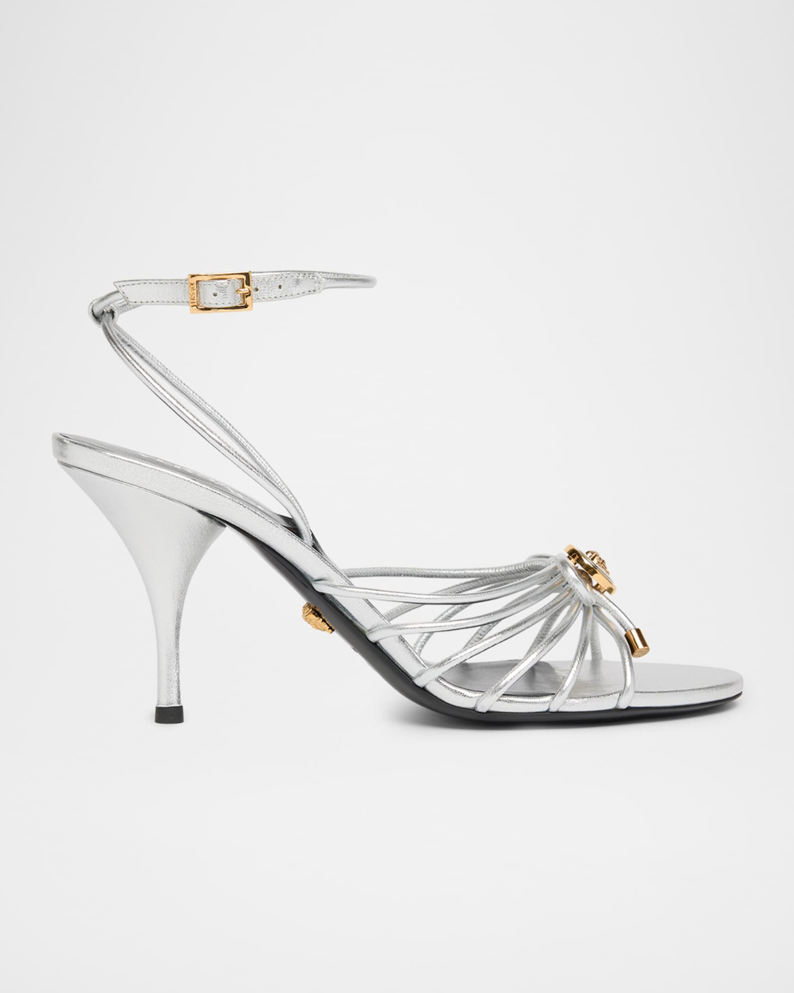 85mm Opera Bow Leather Sandals | Neiman Marcus