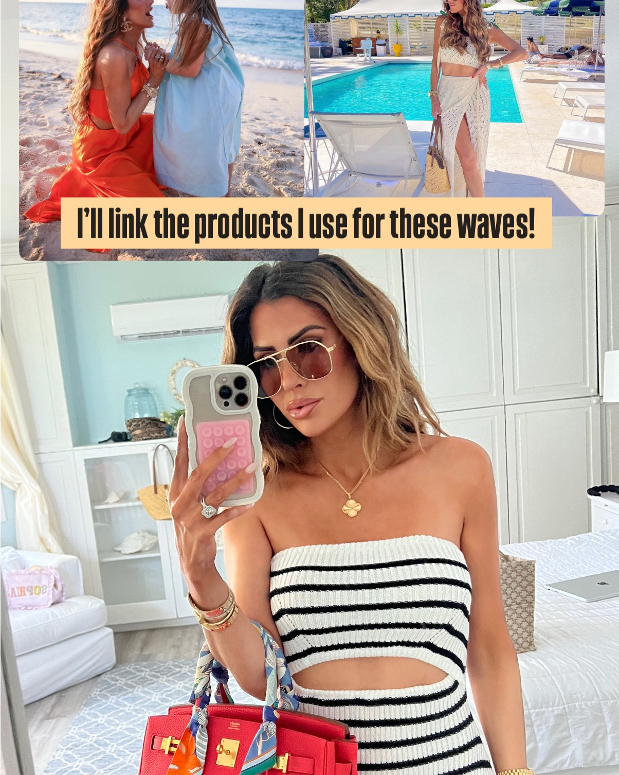 This is the best hair style for vacations! It’s so easy. I’ve been using this same tool for years - especially when I travel bc it’s fool proof and doesn’t take much time! I like the wave the larger barrels give. The serums help make it more smooth and a shine spray makes it look more polished!

#LTKgrwm #LTKSeasonal #LTKTravel