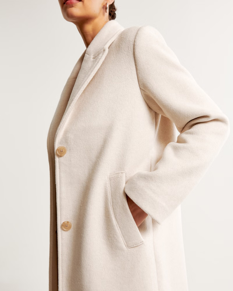 Wool-Blend Tailored Topcoat | Abercrombie & Fitch (US)