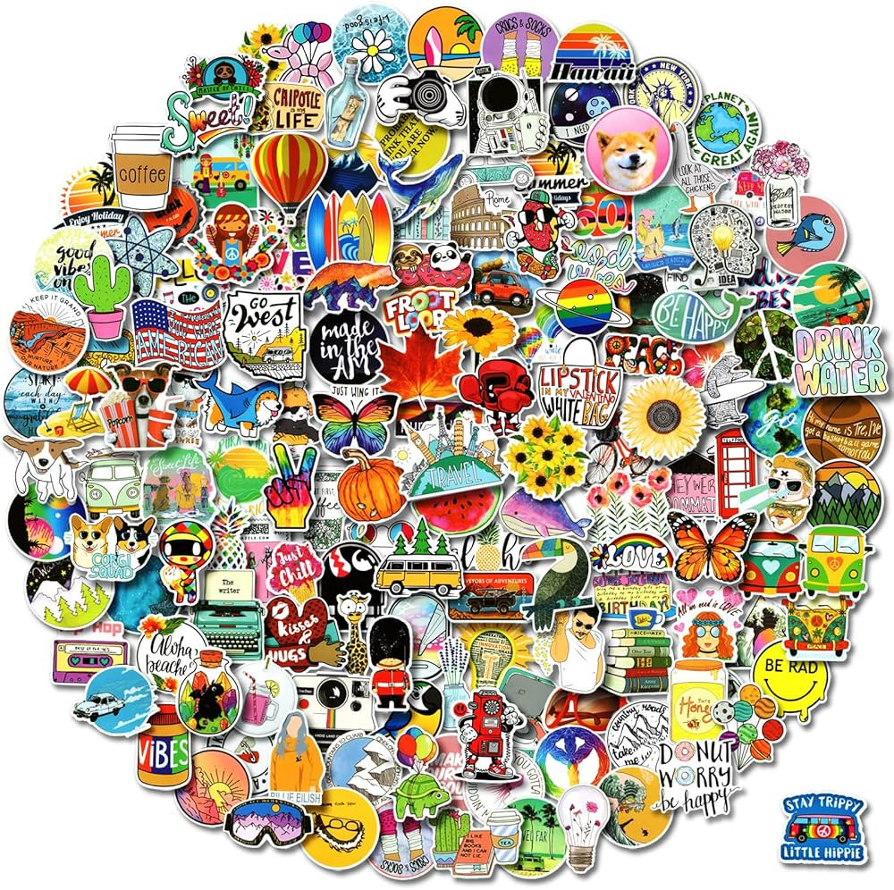 300 PCS Stickers Pack (50-850Pcs/Pack), Colorful VSCO Waterproof Stickers, Cute Aesthetic Sticker... | Amazon (US)