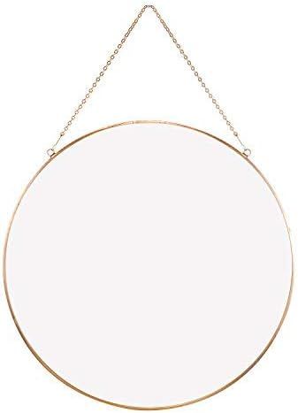 Dahey Wall Hanging Mirror Decor Gold Round Mirror with Hanging Chain for Home Bathroom Bedroom Li... | Amazon (US)