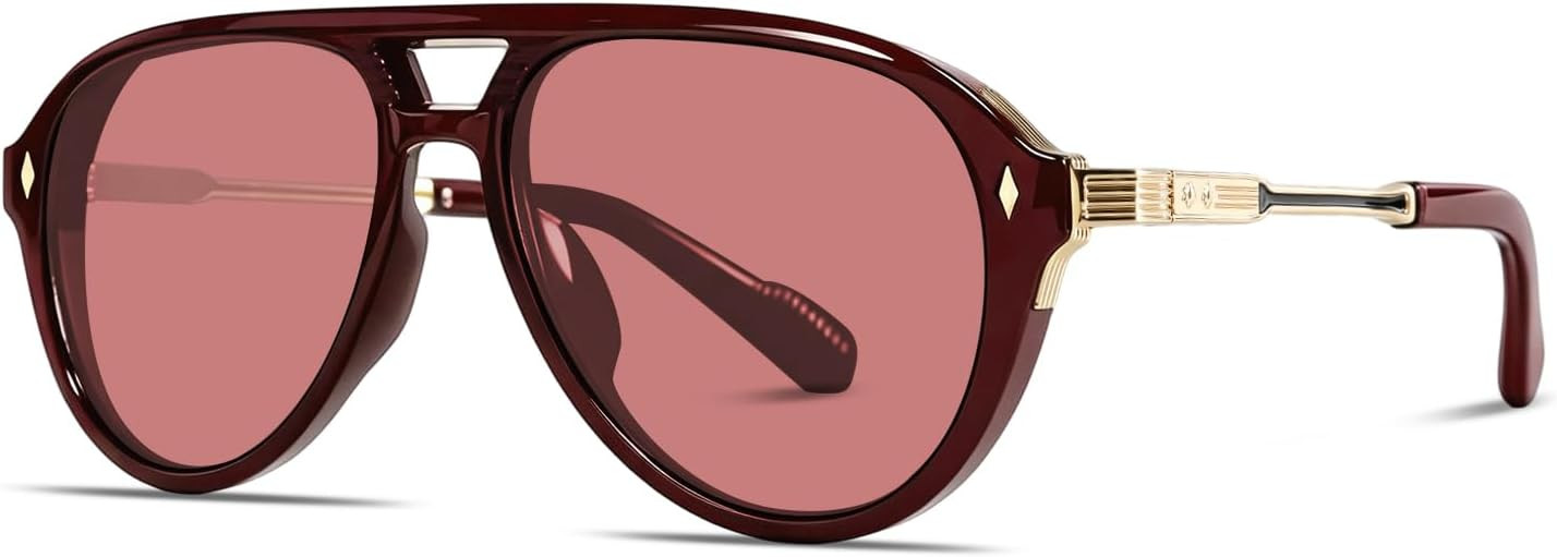 GUVIVI Retro Gold Aviator Sunglasses for Men Women Tangle Free | Amazon (US)