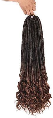 Refined Hair 6Packs 24Inch 3S Wavy Box Braids Crochet Braid Hair Extensions 22roots Ombre Kanekal... | Amazon (US)