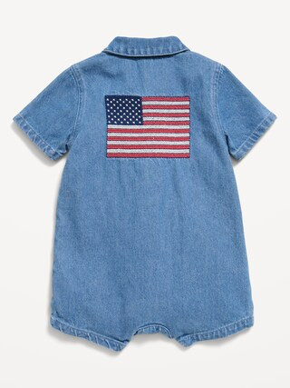 Collared Denim One-Piece Romper for Baby | Old Navy (US)