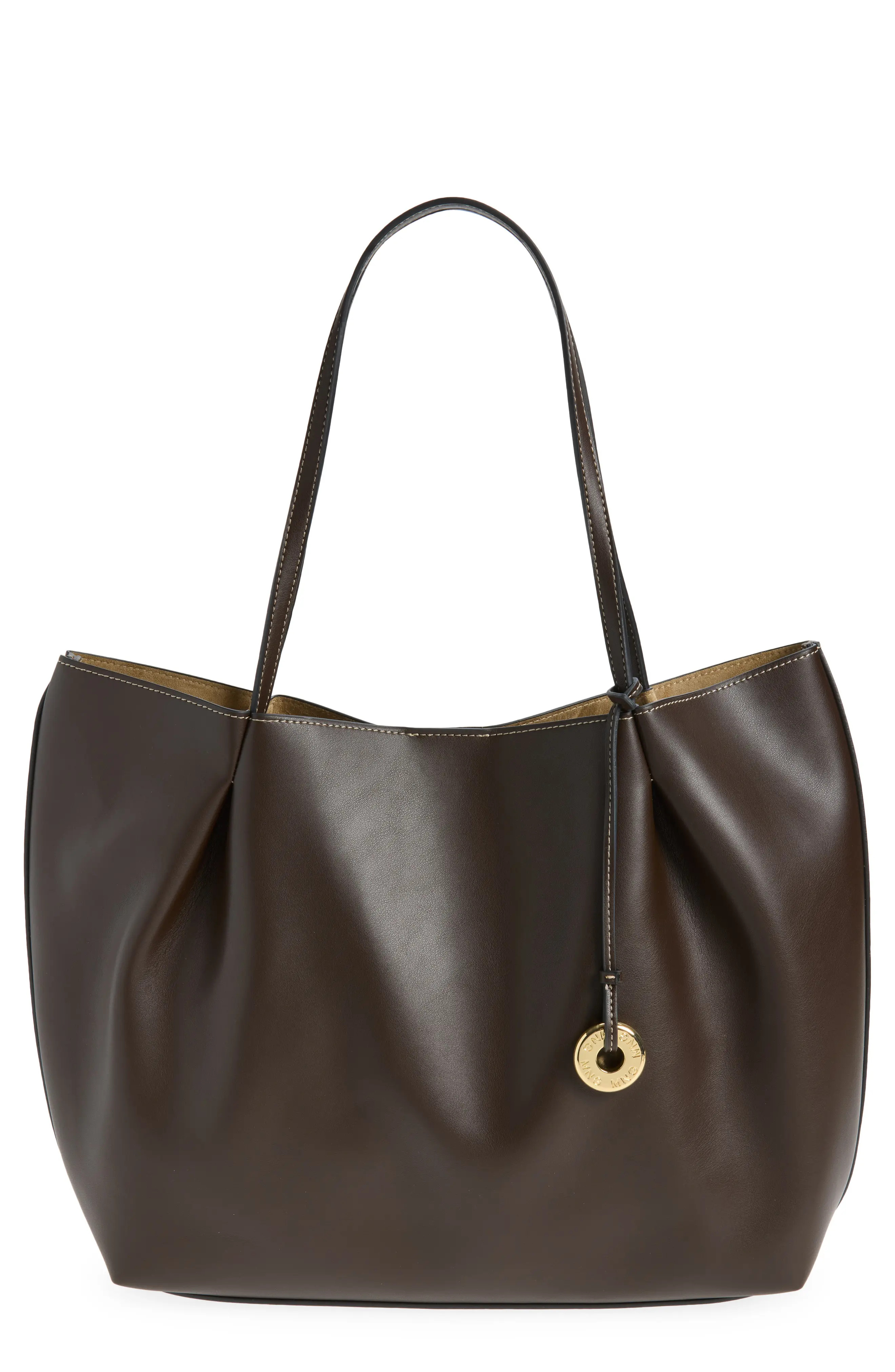 MANGO Isabel Faux Leather Tote in Chocolate at Nordstrom | Nordstrom