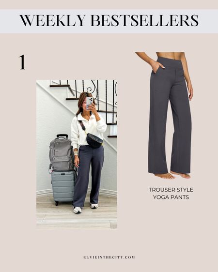 These yoga trouser pants were my #1 bestseller this week. They come in multiple colors and lengths. Perfect for travel, and can be dressed up or down.

Ootd, travel outfit, athleisure, summer outfit, casual outfit, work outfit, business outfit, fashion over 40

#LTKOver40 #LTKStyleTip #LTKFindsUnder50