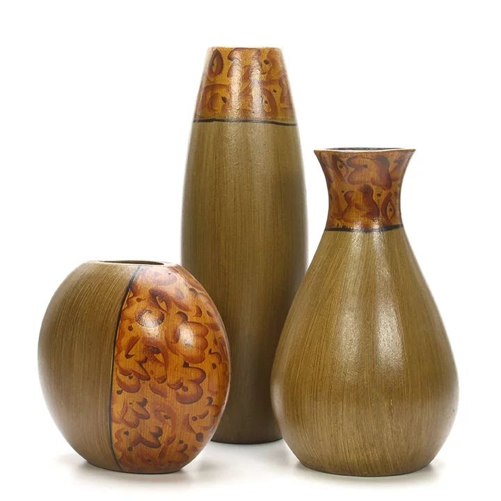 Hosley's Set of 3, Burlwood Vases - Walmart.com | Walmart (US)