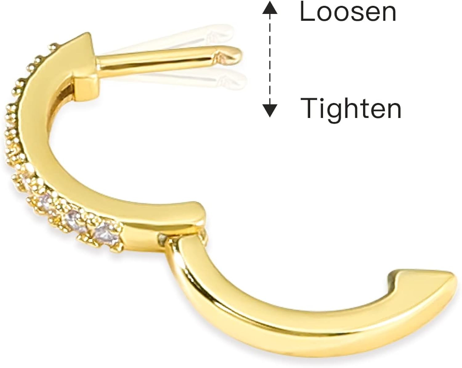 Gacimy Gold Huggie Earrings for Women 14K Real Gold Plated, Small Cubic Zirconia Cartilage Hoop E... | Amazon (US)