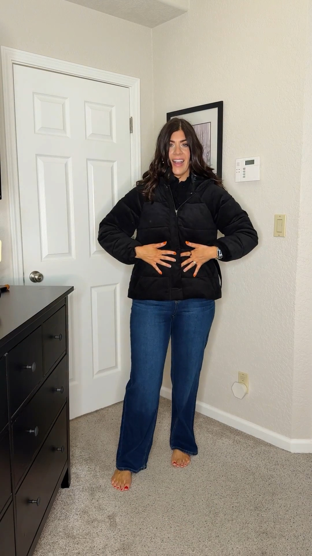 This coat is so cute!  Lily got one too. Love the bow detail
In a medium
In an 8 straight leg jeans


#LTKMidsize #LTKFindsUnder50 #LTKWedding