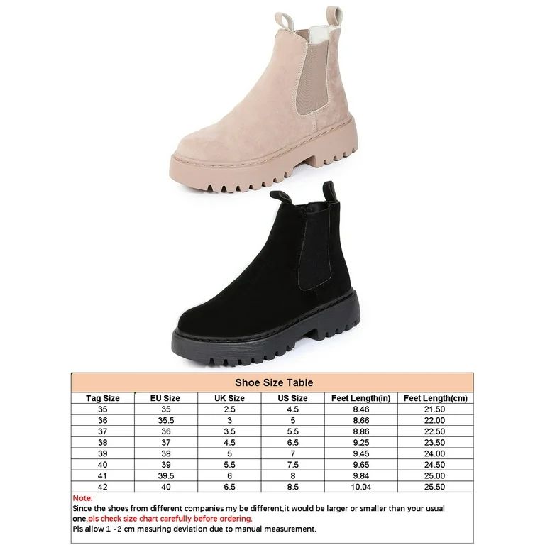 Difumos Women Fashion Platform Chelsea Boot Pull On Combat Booties Walking Anti-Slip Ankle Boots ... | Walmart (US)