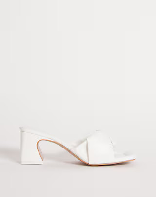 Dakota Volume Block Heeled Mule Sandals Wide Fit | Simply Be (UK)