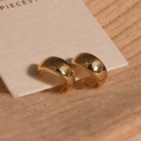 Chunky Gold Earrings Bold Minimalist 14K For Women Gold Thick Hoops Thick Hoop | Etsy (US)