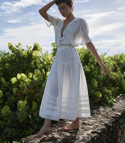 D�?EN Sebastiane Skirt -- Powder - Size - Xs Cotton | DOEN