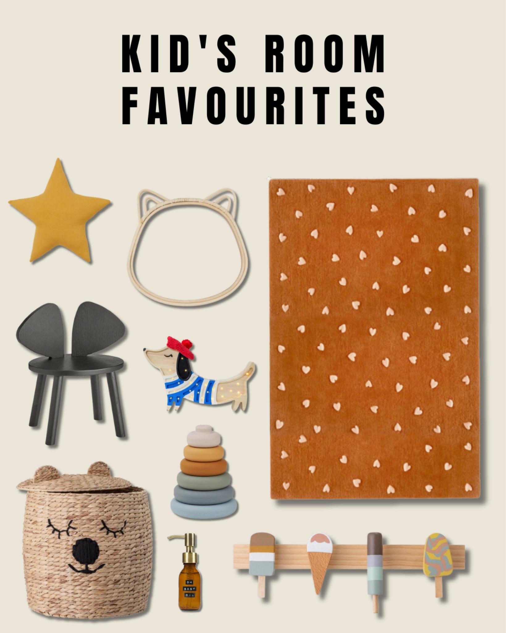 Kid’s room favourites 🧸

home decor, H&M home, star shaped cushion, throw pillow,lamp puppy, little lights, table lamps, mirror with rattan frame, beige cat mirror, Stacking toys, WestWing, Liewood, wall coat rack ice creams, storage basket bear, hearts rug, de Bijenkorf, Maison deux, Wellmadk baby oil, mouse high chair, Netherlands. 

#LTKeurope #LTKkids #LTKhome