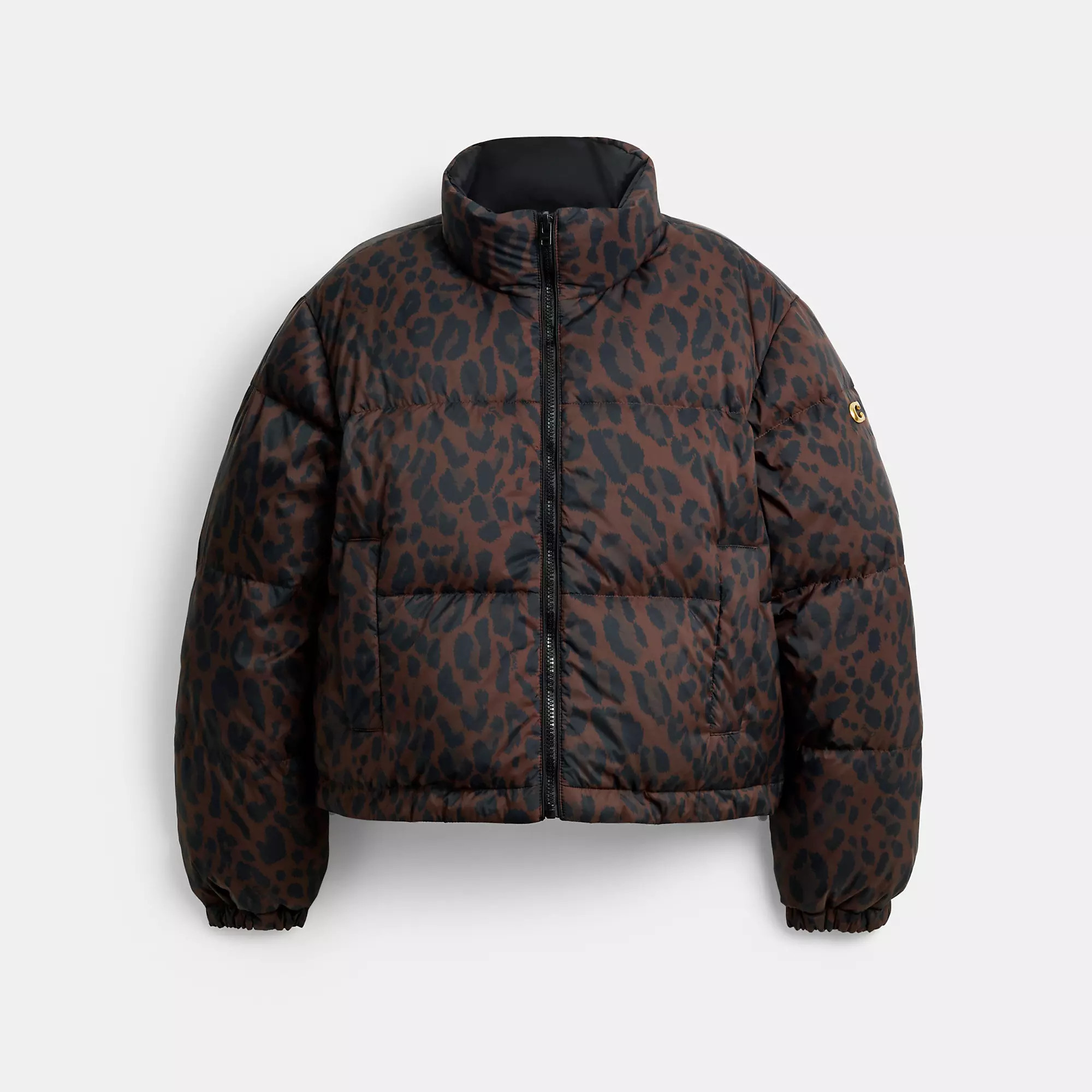 Leopard Print Reversible Puffer Jacket In Recycled Polyamide | Coach (US)