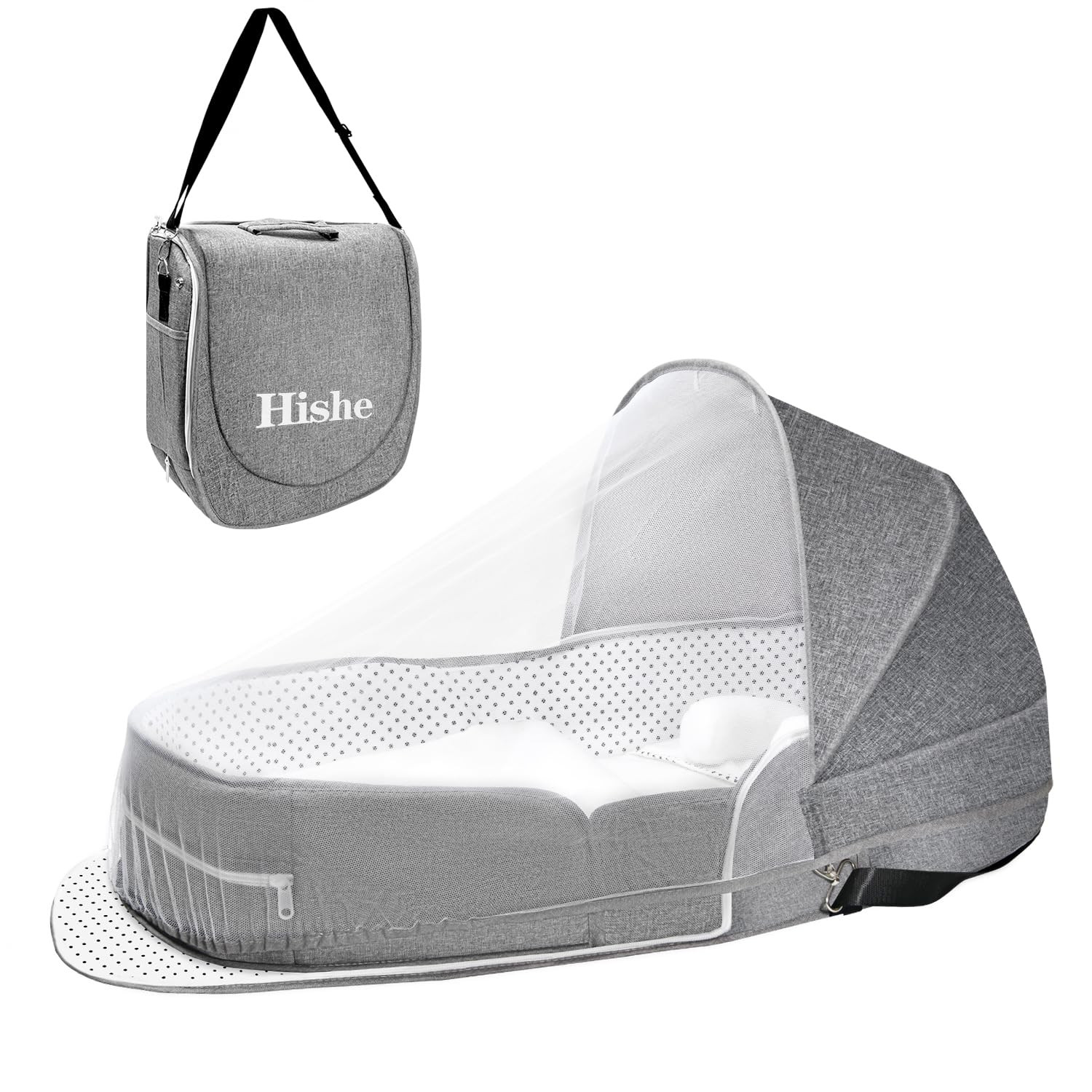 Baby Travel Bassinet Portable Bassinets: Foldable Lightweight Travel Pod Infant Co-Sleeper Bed wi... | Amazon (US)