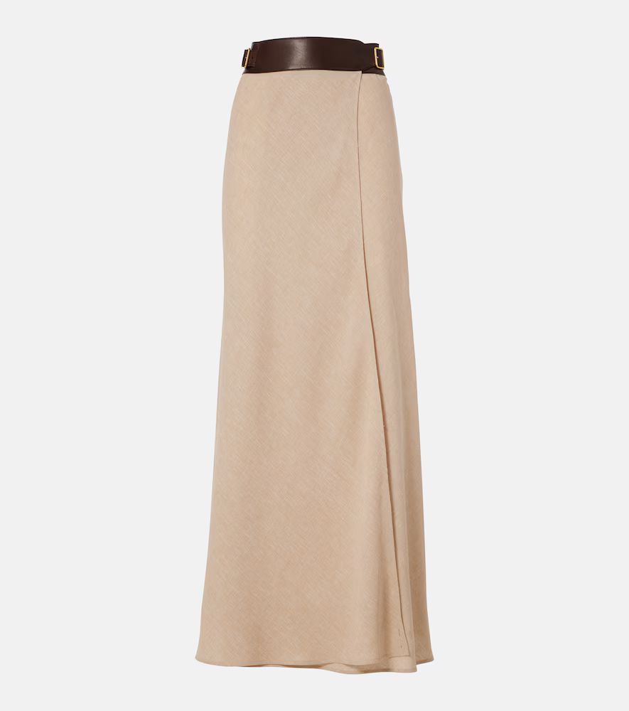 Loro Piana Irene linen crêpe wrap skirt | Mytheresa (US/CA)