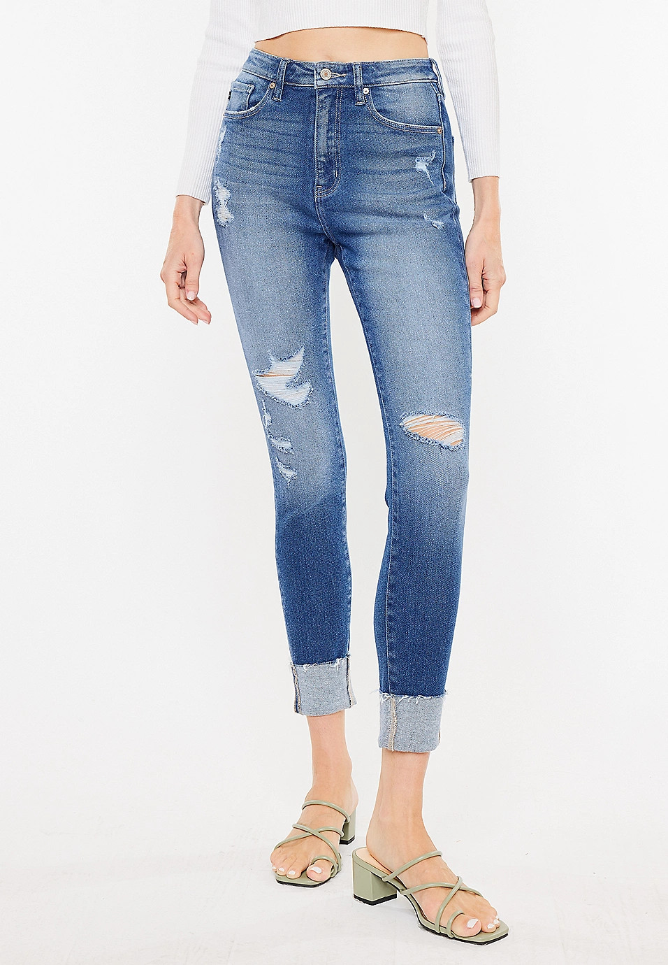 KanCan™ Skinny Curvy High Rise Cuffed Hem Jean | Maurices
