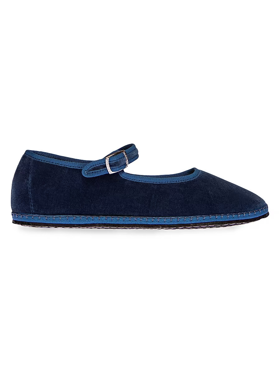Women's Timeless Delfina Velvet Mary Janes - Delfina - Size 11 | Saks Fifth Avenue