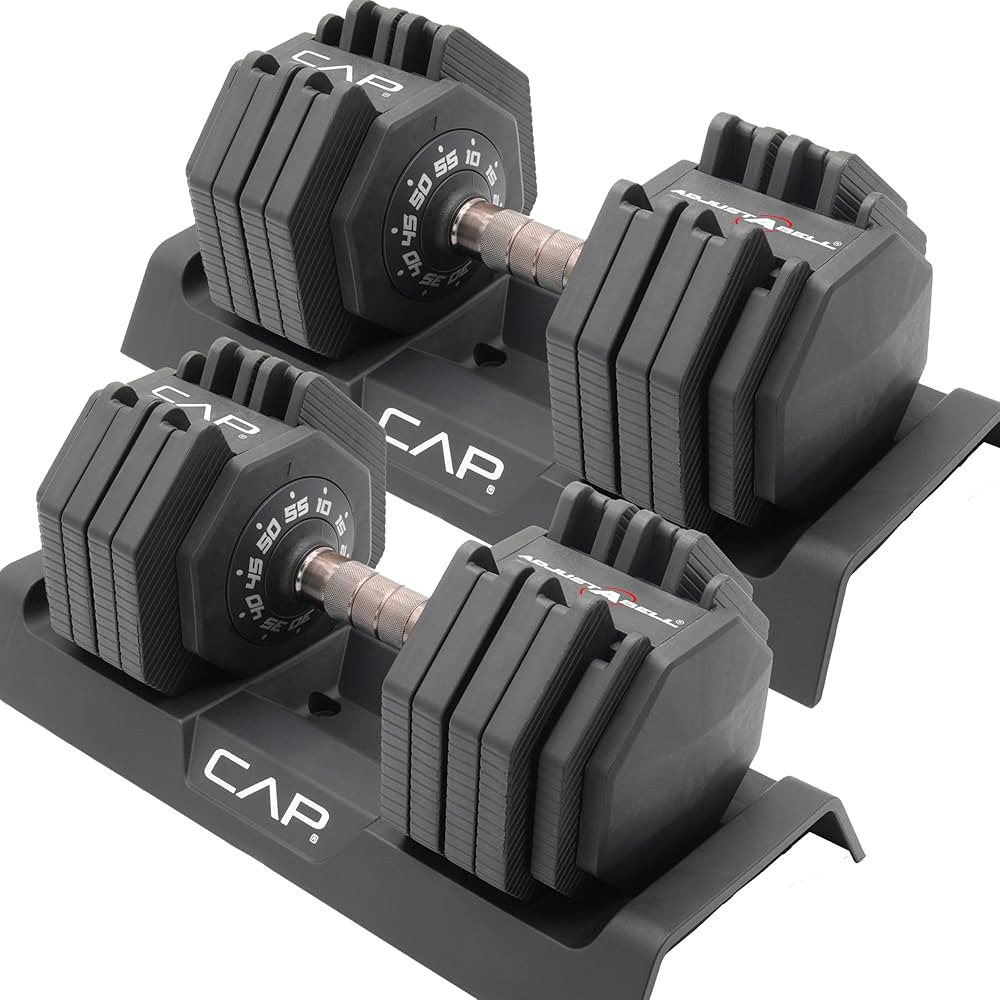 CAP Barbell ADJUSTABELL Adjustable Dumbbell Weights - Pair | 25 & 55 lb Pair Weight Option | Amazon (US)