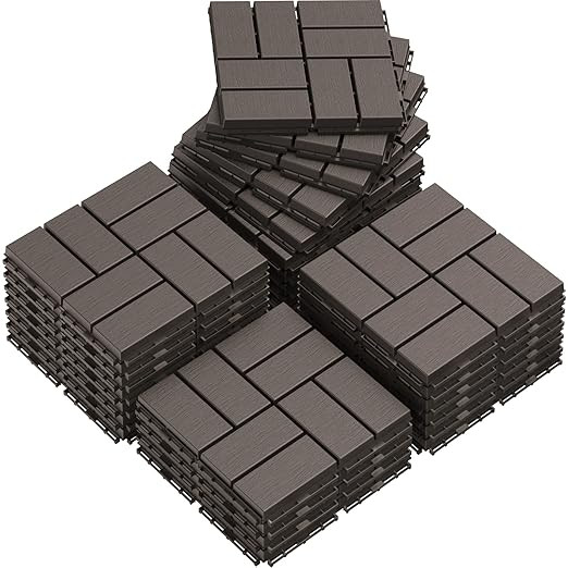 Goovilla Plastic Interlocking Deck Tiles, 27 Pack Outdoor Patio Flooring, 12"x12" Interlocking De... | Amazon (US)