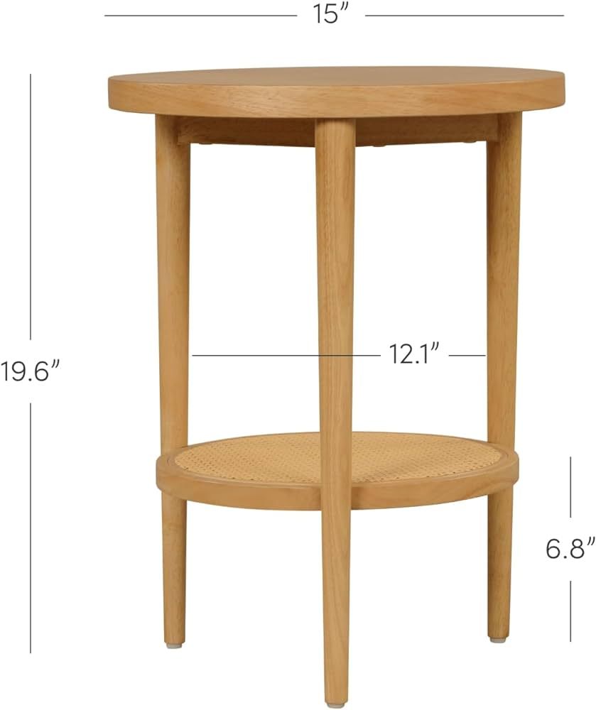 Nathan James Sonia Round Modern Side Accent or End Table for Living Bedroom and Nursery Room, Set of 2, Light Brown Wood - Set of 2 | Amazon (US)