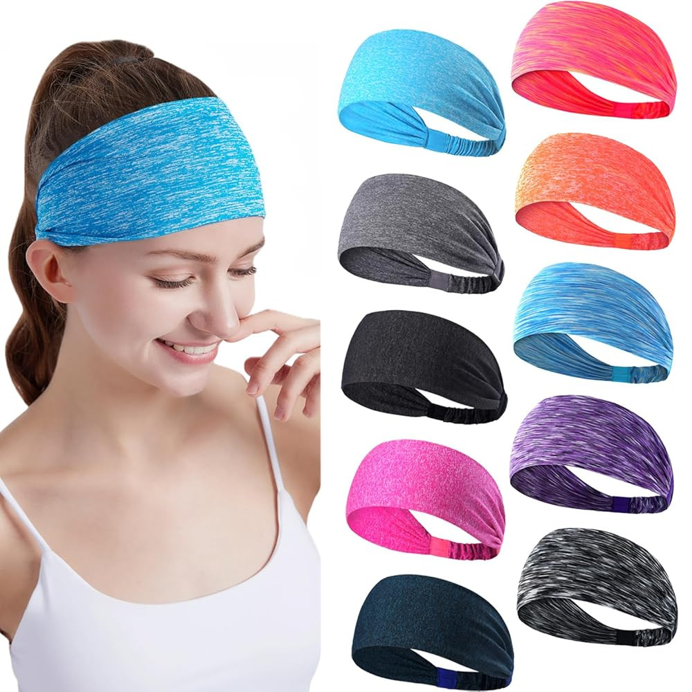 Workout Headbands for Women Sports Sweatbands Yoga Hairbands for Fitness Elastic Athletic Non Sli... | Amazon (US)